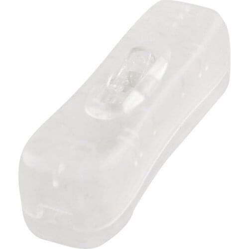 2 Pcs Clear Plastic ON/OFF Button In Line Cord Switch for Room