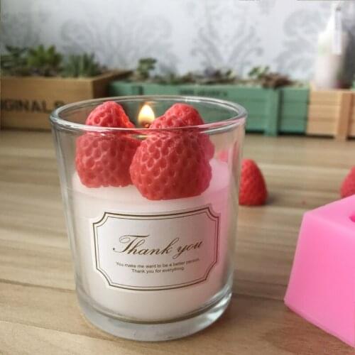 2021 Fashion DIY Handmade Aromatherapy Candle Strawberry Mold DIY Gypsum Mold Silica Gel Aromatherapy Gypsum DIY Mold