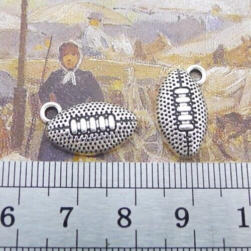 36pcs/Lot Mini football Charm Silver Color Connector Pendant For Diy Aesthetics Accessories Handmade Jewellery Making Crafts