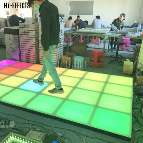 40pcs/lot LED Light Up Floor Event Party Pannel White Tiles RGB 3IN1 Interactive Dancing Floor for Wedding Show Dj Stage