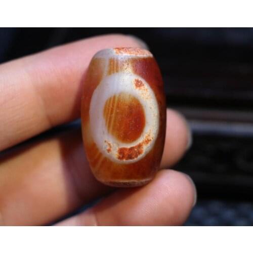 Als Treasure Magic Power Tibetan old Agate Heaven&Earth Big Drum dZi Bead Amulet Pendant Talisman Timestown UPD21Asw