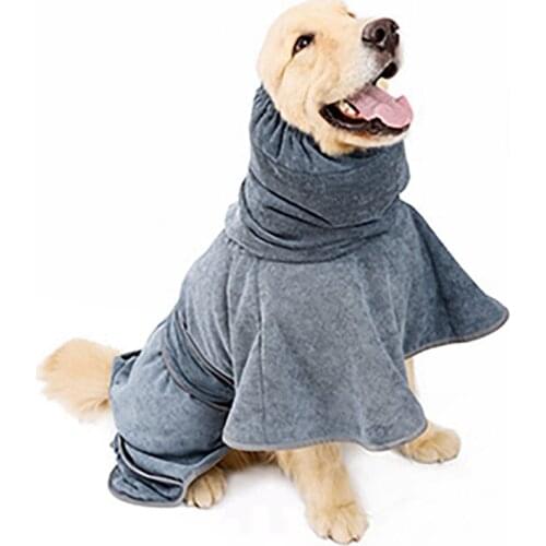 Dog Bathrobe Super Absorbent Dog Bath Towel for Medium Large Dog Quick Drying Home Pet Cleaning Towels Dog Bathing Suit Husky