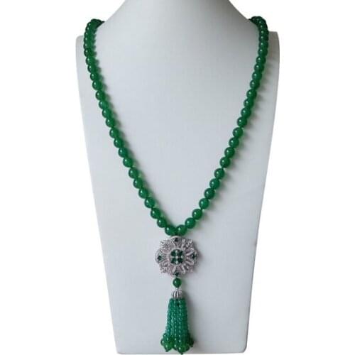 Free shipping 8mm natural green red purple jade necklace pendant s925 noble jewelry