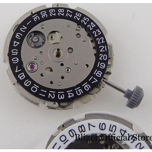 Black Date Circle Japan 21 Jewels MIYOTA 8215 Watch Automatic Movement No Hack Second Stop Winding Stem 26mm*7.5mm