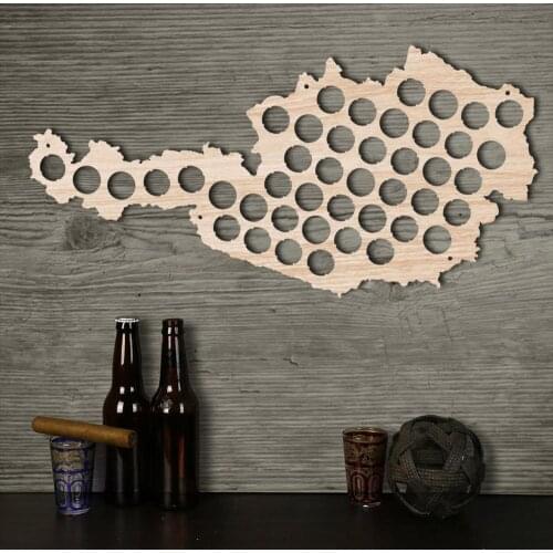 Wooden Beer Cap Maps Beer Bottle Caps Map of Austria Wall Art For Cap Collector Beer Drinker Wood Crafts