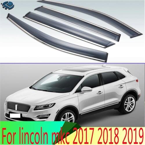 For lincoln mkc 2017 2018 2019 Plastic Exterior Visor Vent Shades Window Sun Rain Guard Deflector 4pcs