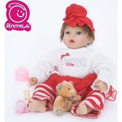 Exclusive Bebe Reborn Doll 45CM Soft Silicone Cotton Body 18" Lifelike Realistic Baby Toy Lovely Doll For Kids Christmas Gifts