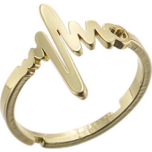 Electrocardiogram Resizable Rings Moon Star Stainless Steel Fashion Friendship Jewelry Drop Shipping Party Christmas Gift