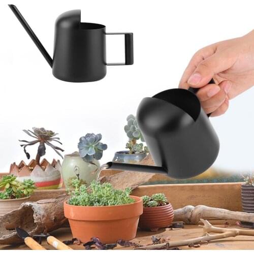 300ml Black Stainless Steel Watering Can Indoor Outdoor Plants Long Spout Watering Pot Watering Device Meaty Bonsai Garden Tool