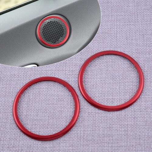 1 Pair Car Red Aluminum Alloy Front Interior Speaker Frames Rings Trims Fit for Hyundai Sonata 2020 2021 Decoration