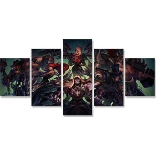 LoL Sona Pentakill Wall Art Painting 5 Panels Canvas Paintings Wall Decor Picture Livingroom Home Decoration