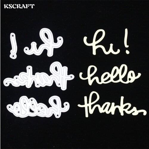 KSCRAFT Hello Thanks Metal Cutting Dies for DIY Scrapbooking/Card Making/Kids Fun Decoration Supplies