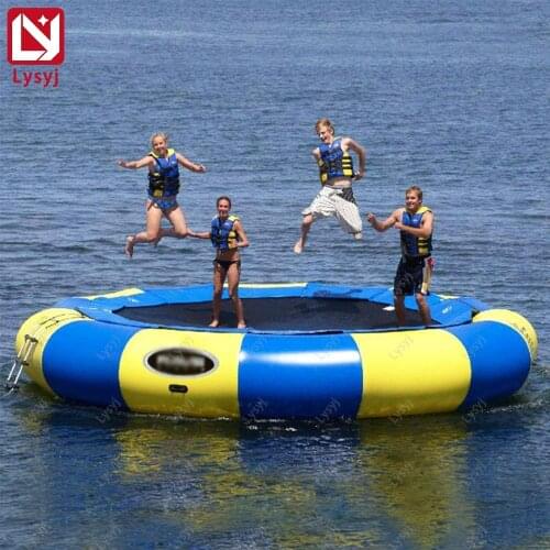 Water Trampoline 3/4/5m Diameter PVC Inflatable Bouncer Floating Inflatable Water Jumping Bed Play Equipment
