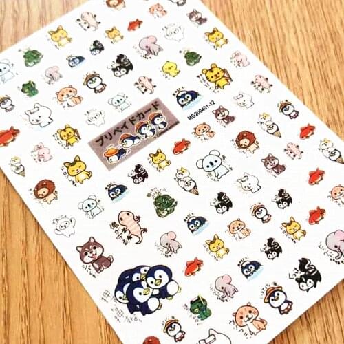 3d nail sticker art Newest WG0401-12 cartoon design Japan style nail decal Decoration tools