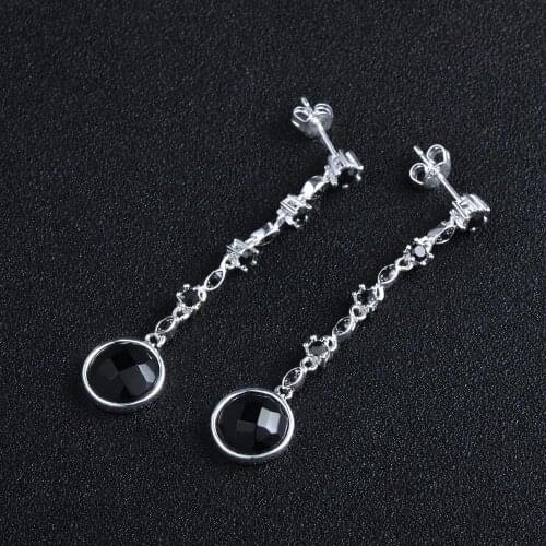 New Arrival European Style Star Black CZ Rhinestone Surface Stone Drop Earrings Gift For Women Fashion Jewelry TS-ER084