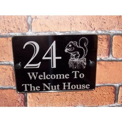 Personalised Modern House Number Door Gate Wall Acrylic Sign Plaque