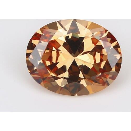 50PCS 2x3~13x18mm Oval Shape Loose CZ Stone Champagne Color AAAAA Cubic zirconia Synthetic stone For Jewelry DIY Gems Stone