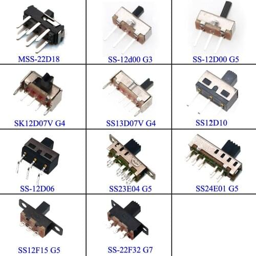 SS-12d00G3 SS12F15G5 Slide switch slide gear fluctuation band 2/3 file single double horizontal mini horizontal power supply