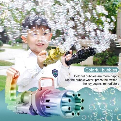Stylish Bubble Machine Bubble Maker Gun Shape Continuous Stream Bubble Machine Automatic Indoor Outdoor Bubble Machine For Kids