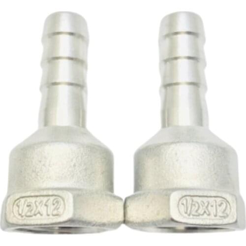 SUS304 Stainless Steel Hose Barb Female BSPP1/2" to 12mm OD adaptor pipe fittings