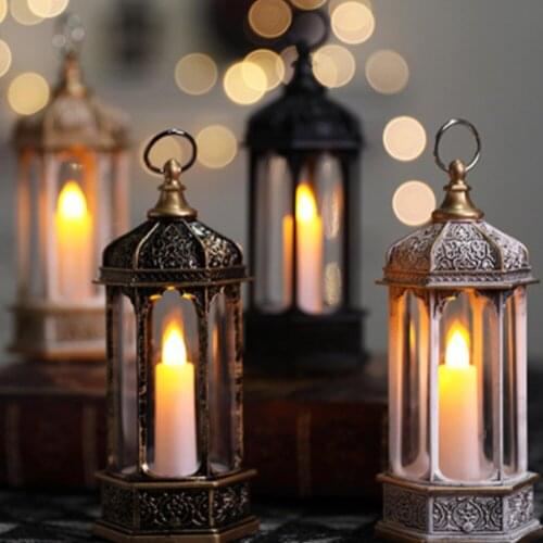 Outdoor twinkle Candle Lantern Outdoor Lamp Home Garden Decoration Flame Flashing Tea Light for Halloween Party