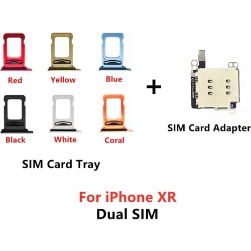 Dual SIM Card Reader flex cable for iphone XR SIM Card Tray Holder Slot Adapter