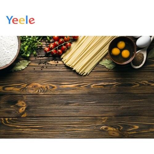 Retro Wooden Boards kitchen Vegetables Noodles Seasoning Food Photo Background Photocall Vinyl Photo Backdrop for Photo Studio