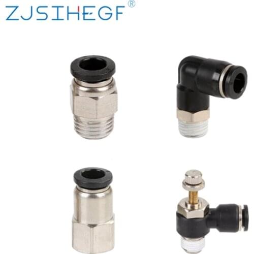 1Pcs High Quality Pneumatic Air Connector PC/PCF/SL/PL 4mm 6mm 8mm Thread 1/8" 1/4 3/8 1/2" BSP Female Hose Fittings