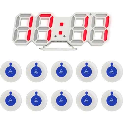 W611-48x/y-a1-wb Visitor Waiter Restaurant Food Court Table Call System 10 buttons and 1 display