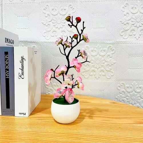 Plant Artificial Potted Flower Plastic Table Blossom Fake Garden In Pot