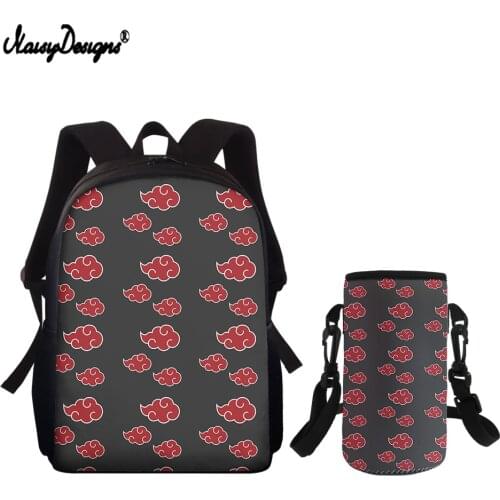 NOISYDESIGNS 2021 Hot Sales Cartoon Anime Pattern Schoolbag Children Backpacks and Water Cup Set For Girls Boys Custom Bookbags