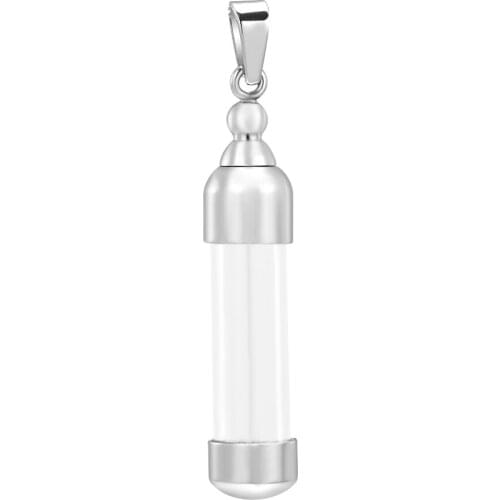 Ash Necklace Cylinder Glass Cremation Jewelry Hold Human/Pet Funeral Ashes Keepsake Memorial Urn Pendant Jewelry