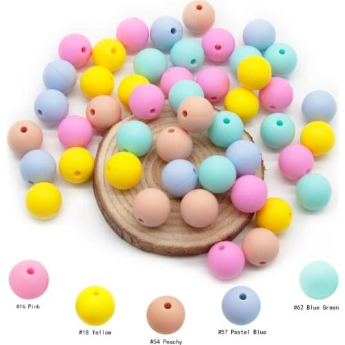 Cute-idea 10pcs 9mm Silicone Beads teether DIY Pearl Necklace Bracelet Food Grade teething Round beads soft pacifier chain Baby