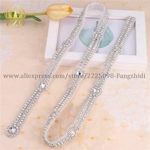 10yards) Wholesale 1 Yard Sewing Iron on Stones Beaded Crystal Hot Fix Rhinestone Trimming for Bridal Sash Garments Dresses