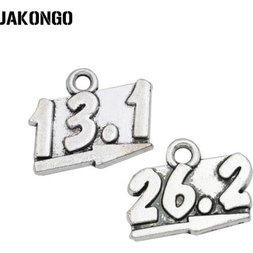 20pcs Antique Silver Plated Marathon Charm Pendants for Bracelet Jewelry Accessories Making DIY 15x20mm