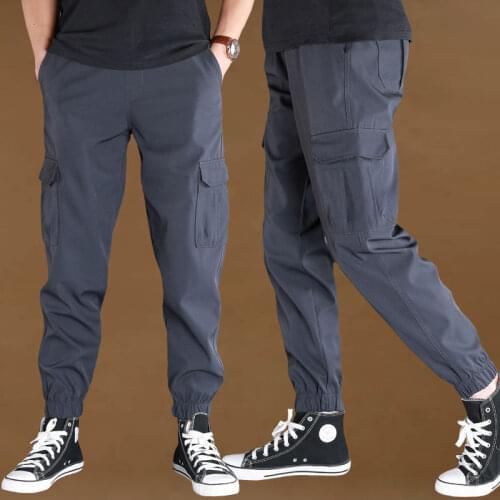 2020 Men Cargo Pants Spring Summer Casual Waist Elastic Pants Multi-pocket Trousers Joggers Sweatpants Plus Size 6XL L87