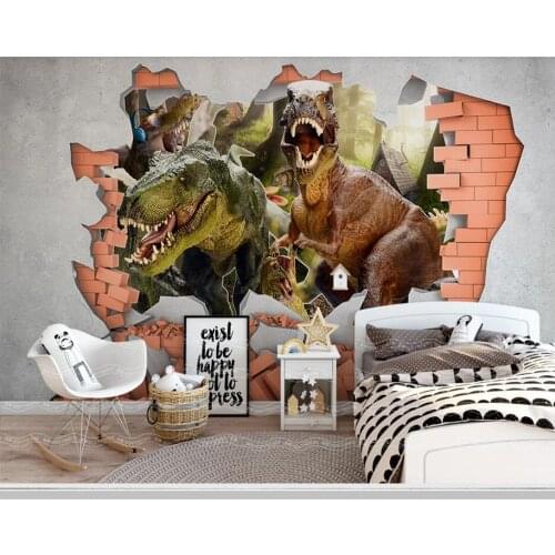 3D dinosaur childrens room cartoon wallpaper mural papel de parede, living room tv sofa wall bedroom wall papers home decor