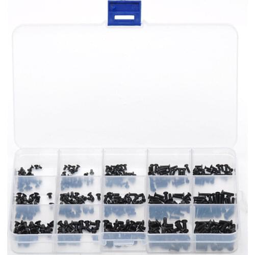450pcs Computer Laptop Mini Screw Repair Kit Black-plated Flat Head Filament Machine Screws 450-KM-GB819