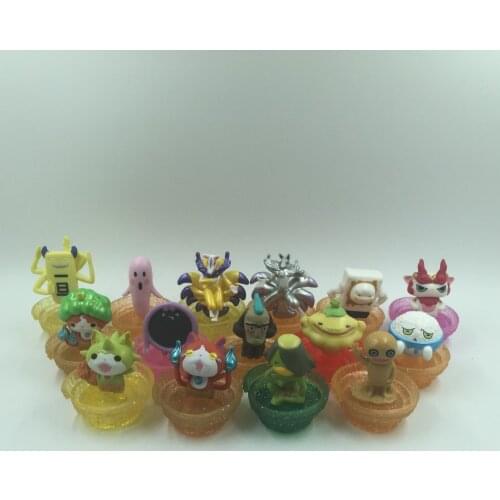 6pcs no repeat Top quality Lovely Yokai watch dolls with base Cartoon Action Figure Movie Pvc Mini Models Multi color toy