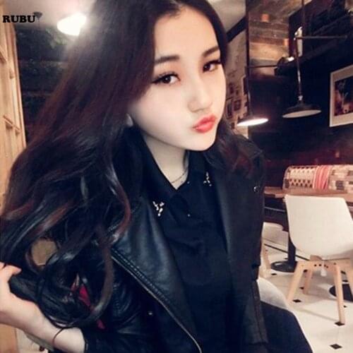 FREE ship 2017 New autumn women jacket black Good Quality Ladies Basic Street Women Short PU Leather Jacket plus size s-xxl