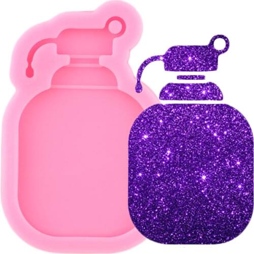 Shiny Glossy Bottles Keychain Mold Kettle Resin Epoxy Silicone Molds DIY Craft Necklace Charms Making Jewelry Pendant Clay Mould