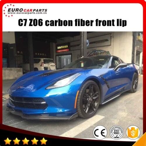 C7 Z06 carbon fiber parts fit for Corvette C7 all year to Z06 style carbon fiber front lip side skirts C7 body kits