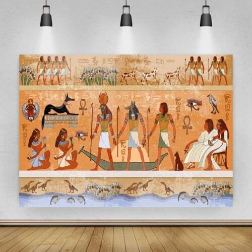 Ancient Egyptian Life Murals Sacrifice Portrait Photo Background Photographic Vinyl Backdrop Photocall Studio Booth Props