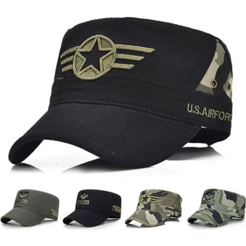 Men Military Hat Classic Vintage Flat Top bonnet Adjustable U.S Camouflage Caps Women Casual casquette gorras militar bonnet