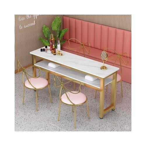 Manicure table simple modern single double three person manicure table table table chair set simple table double economic