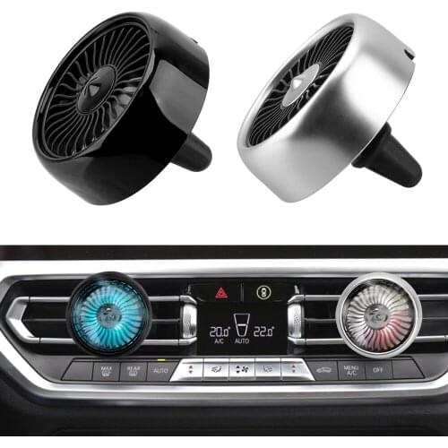 LEEPEE Multi-function Car Electric Fan LED Color USB Mini Fan Air Outlet Center Console Automotive Supplies Wind Power Expansion