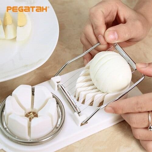 Multifunction Egg Cutter Plastic Egg Slicer Sectioner Cutter Mold Creative Flower-Shape Kitchen Eggs Gadgets