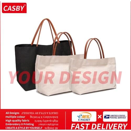 Fashion Print Pattern Shopping Pocket Simple DIY Creative Logo Canvas Pouch All-match Private Design Custom Tote Bag JR1230