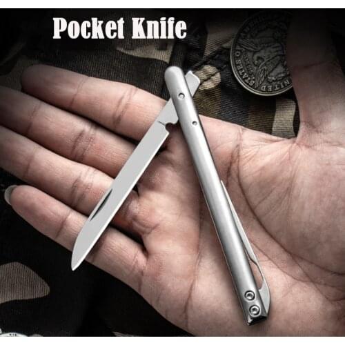 New Stainless Steel Folding Knife Mini Pocket Pen Knives Survival Camping Hunting Utility edc Knife Dropship Suppliers