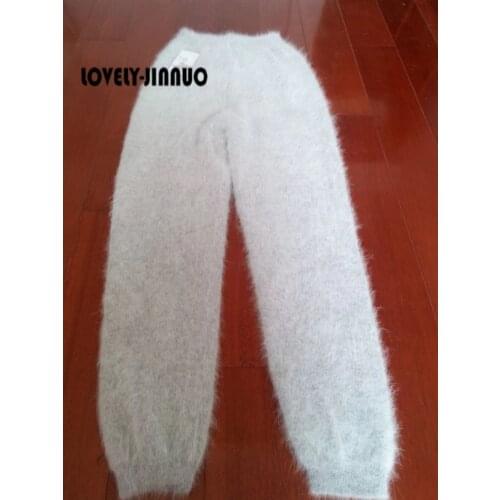 Mens winter mink cashmere knitted leggings/trousers thick warm pants big size free shipping JN234